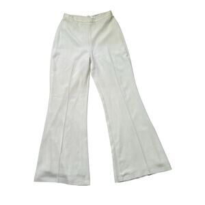 Amanda Uprichard White Back Zip Pull on Wide Leg Pants Size P